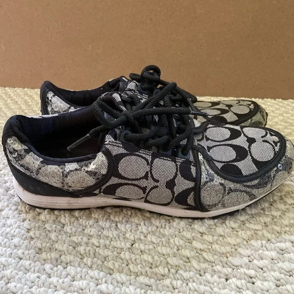 Authentic Coach Sequined Sneakers A2623 Karine SZ. 7.5 - Picture 3 of 7